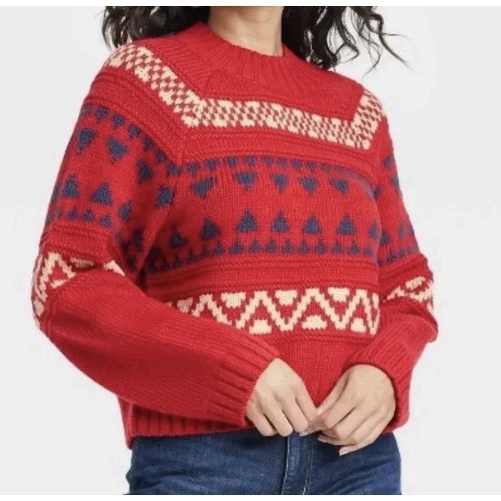 UNIVERSAL THREAD Womens Sweater Fair Isle Geometric Nordic Boho Holiday Size XL